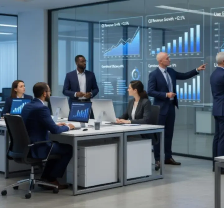 Dynamic analytics dashboard visualisation representing data-driven insights.