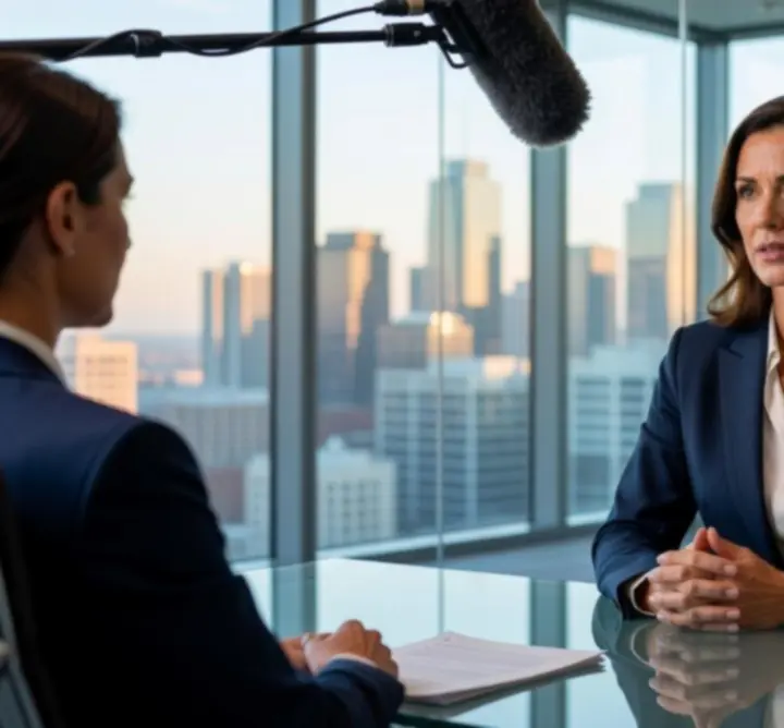 Executive being interviewed about data strategy